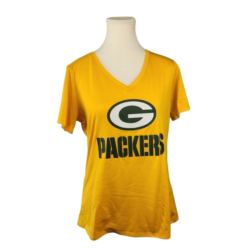 Nike Gold Women's Dri-FIT V-Neck Tee Green Bay Packers Medium SEE DESCRIPTION - Picture 2 of 11